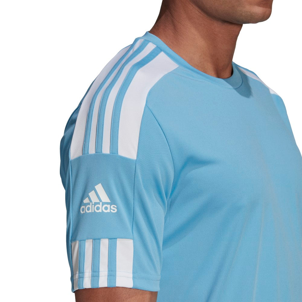 Adidas Adult Squadra 21 Soccer Jersey - Light Blue/White - Breathable Performance Shirt for Men's Football Training & Match Play