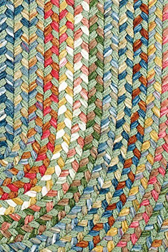 Premium Braided Area Rug - Handmade in USA with Gemstone Colors, Non-Slip Kitchen Runner Rug 2'x4' for Living Room, Hallway & Entryway - Peridot Green