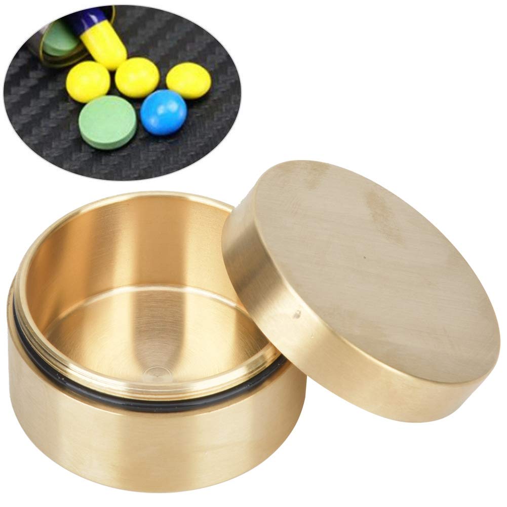 Tbest Waterproof Round Metal Jewelry Storage Box - Sealed Dustproof & Moisture-Proof Container for Pills, Jewelry & Small Valuables | Perfect for Travel, Home Organization & Medicine Storage