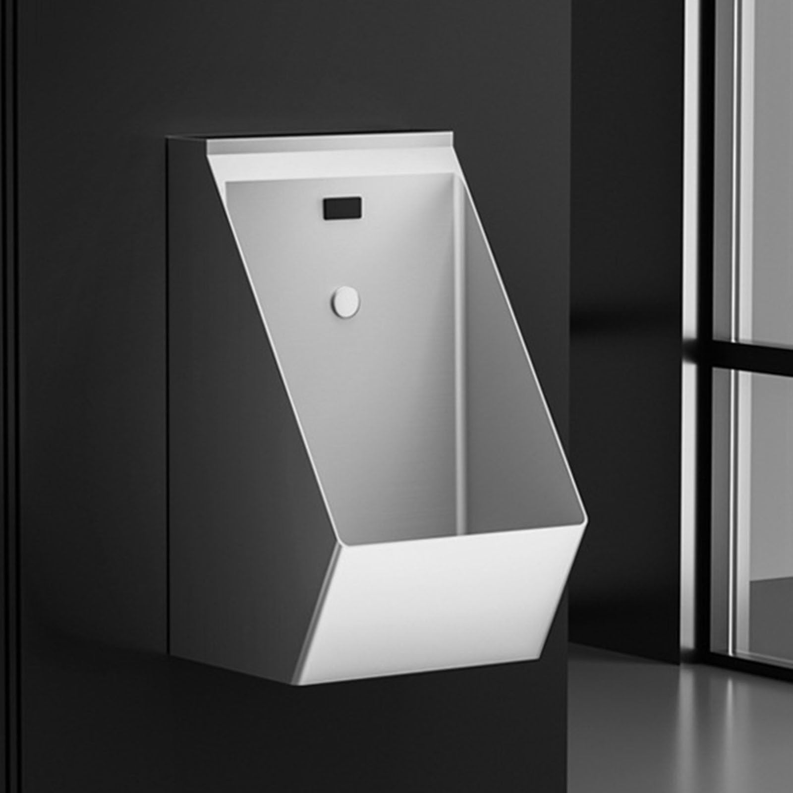 Premium 304 Stainless Steel Commercial Wall-Mounted Urinal for Men - Durable Public Restroom Fixture for Bathroom, Garage & Bar Use - Silver Finish