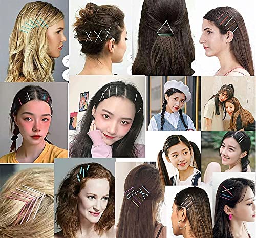 VSAKSH 8-Piece Matte Rainbow Bobby Pins Set - Non-Slip Metal Hair Clips for Girls & Kids | Perfect for School, Parties & Everyday Hairstyles