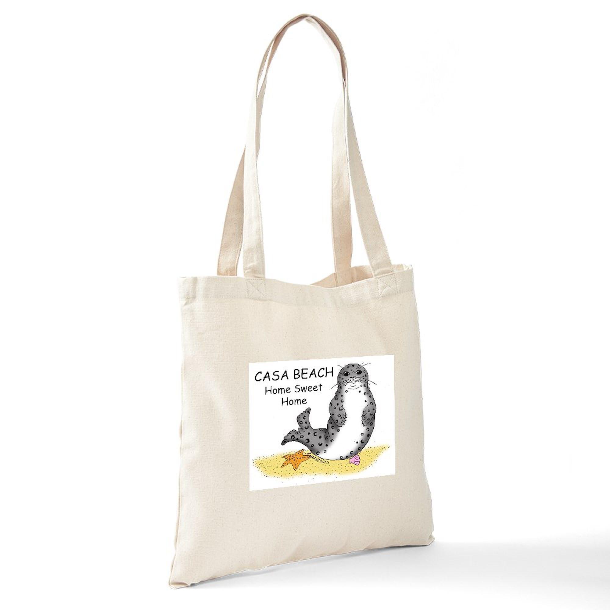 **Harbor Seal Tote Bag - Natural Canvas Reusable Shopping Bag for Groceries, Beach & Eco-Friendly Outings**