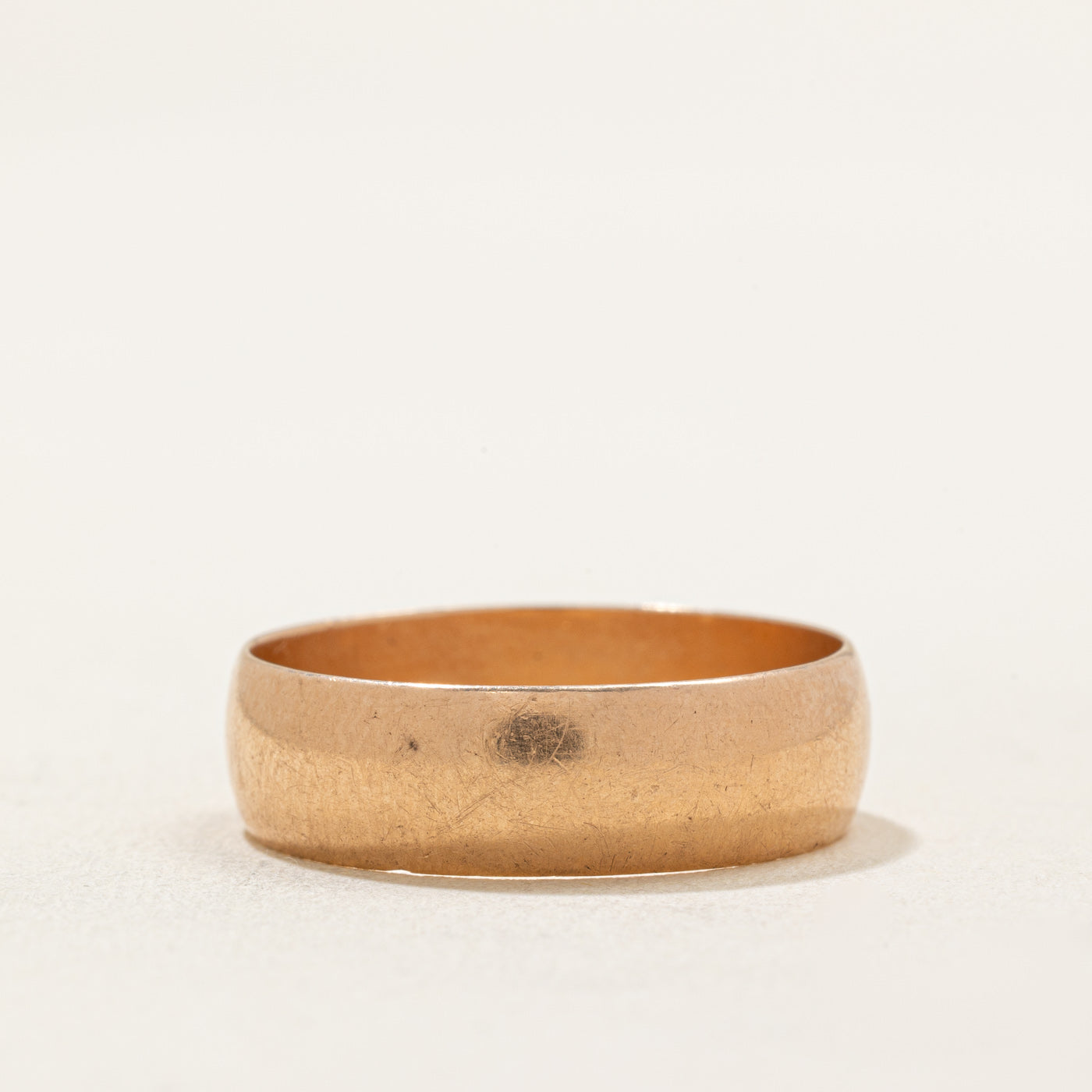 Vintage 1984 Soviet Hallmarked 14k Rose Gold Wedding Band - 6.40mm Width - Size 11 - Perfect for Anniversary Gifts & Historical Jewelry Collections