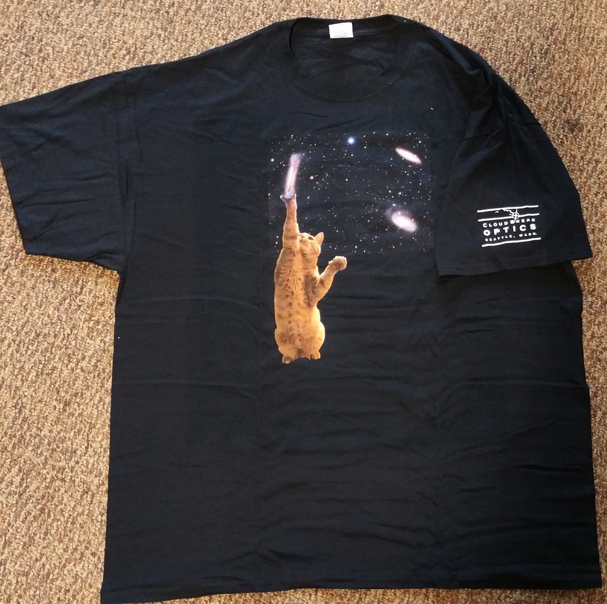 Cloud Break Optics Logo T-Shirt - Charlie with Leo Triplet Design | Astronomy & Stargazing Enthusiast Apparel
