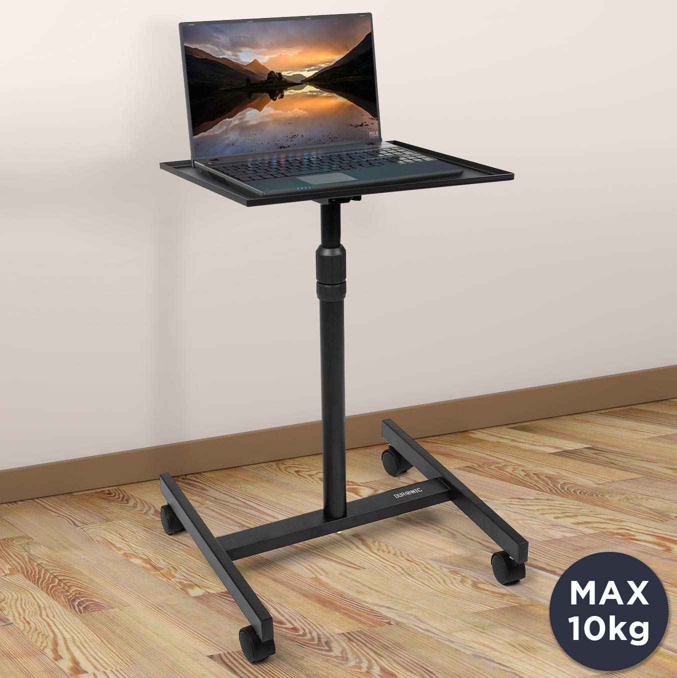 Duronic WPS20 Adjustable Projector Stand with Wheels - Portable Floor & Table Tray for Laptop, Projector (5kg Capacity) | Perfect for Classrooms, Offices & Home Theater Setup