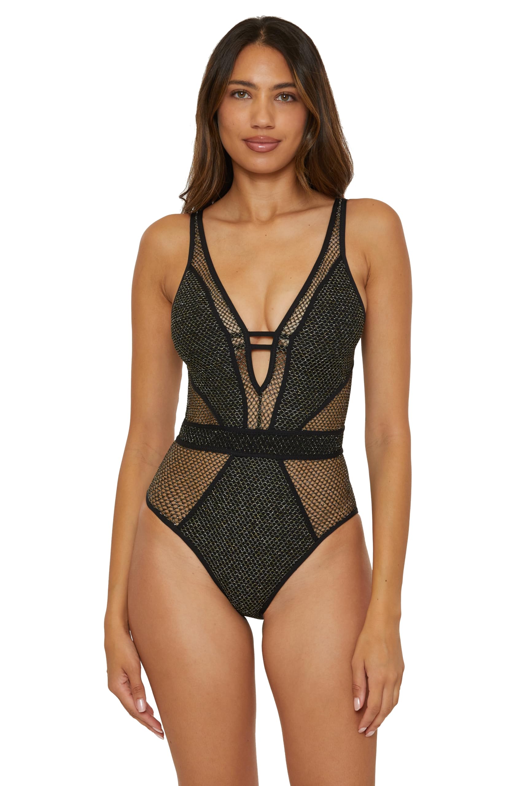 BECCA Women's One Piece Swimsuit - Plunge Neck Crochet Bathing Suit for Women | Sexy Beachwear for Pool, Vacation & Summer Outfits