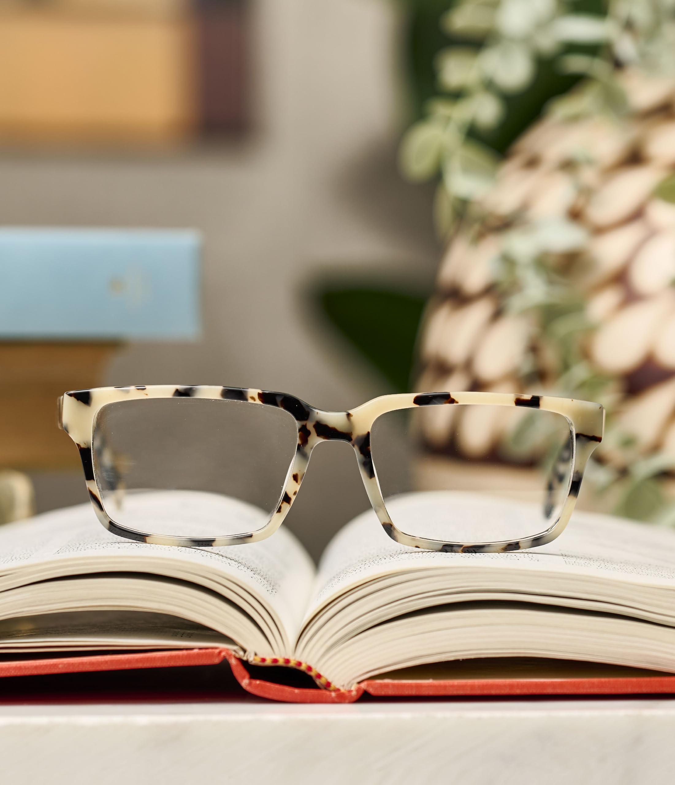 eyebobs Wide Eyed Premium Reading Glasses for Men & Women - Rectangle Frame for Wide Faces (0.00-4.00 Strength) - Perfect for Reading, Computer Work & Office Use