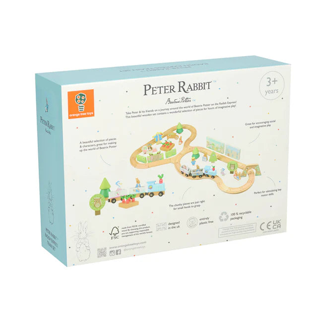 Peter Rabbit Radish Express Train Toy Set - Fun and Educational Wooden Train for Kids, Perfect for Imaginative Play and Early Learning