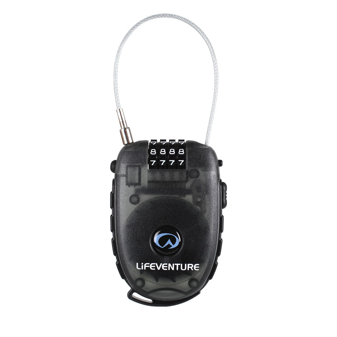 Lifeventure 4-Dial Combination Cable Lock - Secure Bikes, Lockers & Luggage - Heavy Duty Anti-Theft Protection for Travel & Outdoor Use