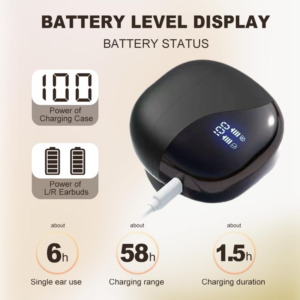 2025 New AI Translating Earbuds - Wireless Bluetooth 5.0 Earbuds with Real-Time 144 Language Translation, Hi-Fi Sound for Music, Perfect for Travel, Business Meetings & Language Learning (Black)