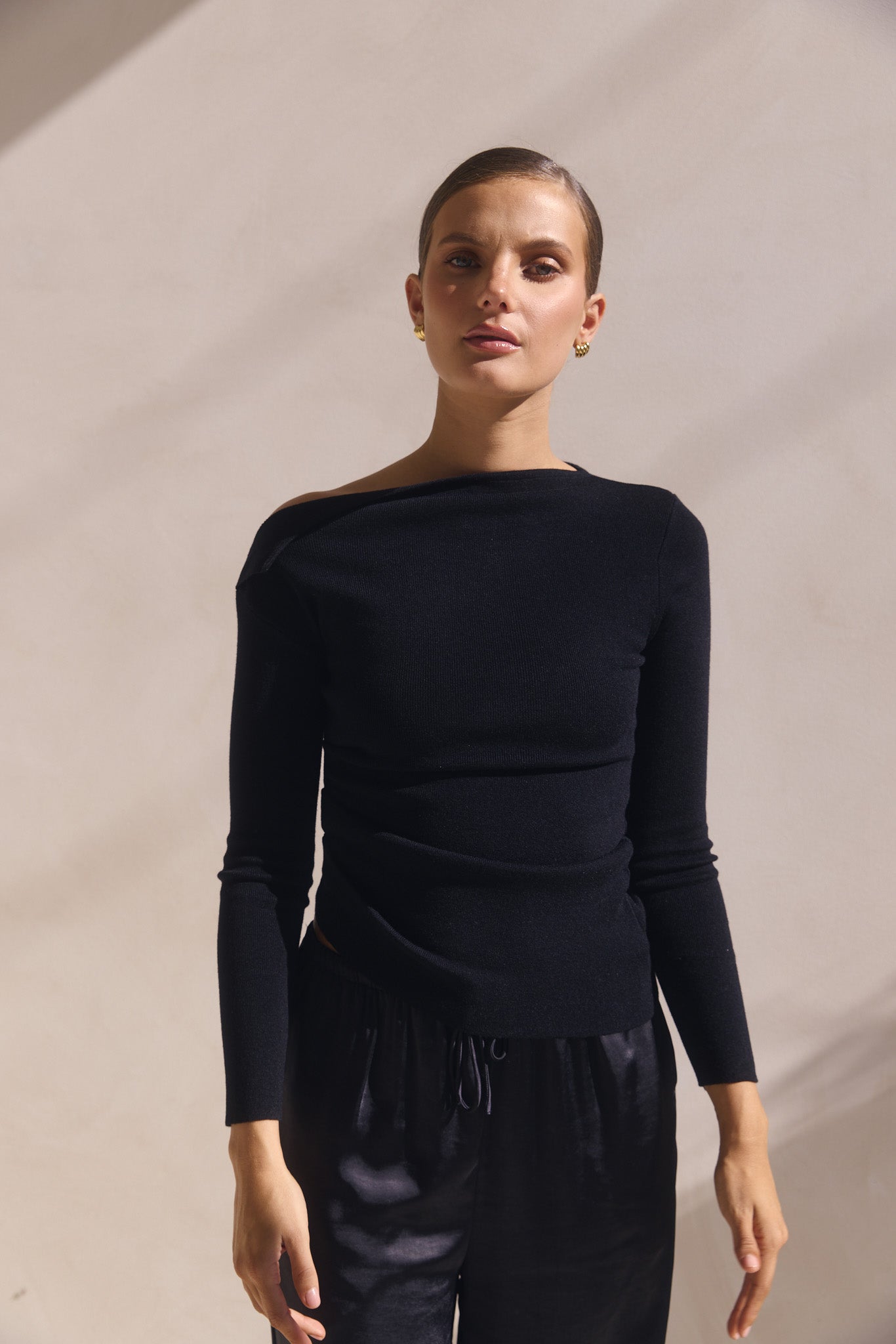 Tanya Knit Top for Women - Soft & Comfortable Black Knitted Shirt - Perfect for Casual Wear, Layering & Everyday Outfits