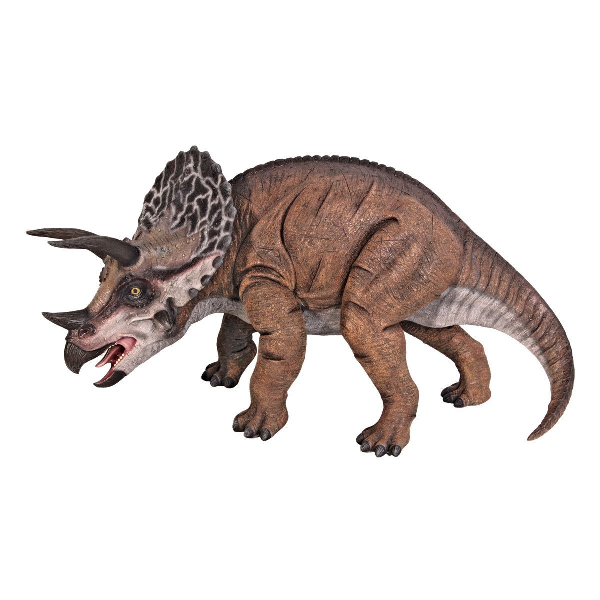 Design Toscano Triceratops Scaled Dinosaur Statue - Lifelike Prehistoric Dinosaur Decor for Home, Office, or Garden - Perfect for Dinosaur Lovers and Jurassic Themed Spaces