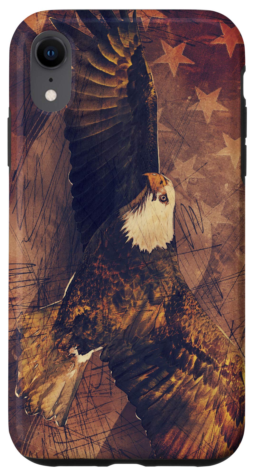 Patriotic USA Flag & Bald Eagle iPhone XR Case - Durable Protective Cover for iPhone XR - Perfect for Everyday Use, Travel, and Outdoor Adventures