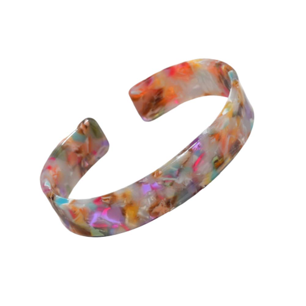 Ailiessy Acrylic Leopard Print Cuff Bracelet - Vintage Tortoise Shell Animal Print Bangle for Women & Girls - Fashion Statement Jewelry Gift for Birthday, Party, and Everyday Wear