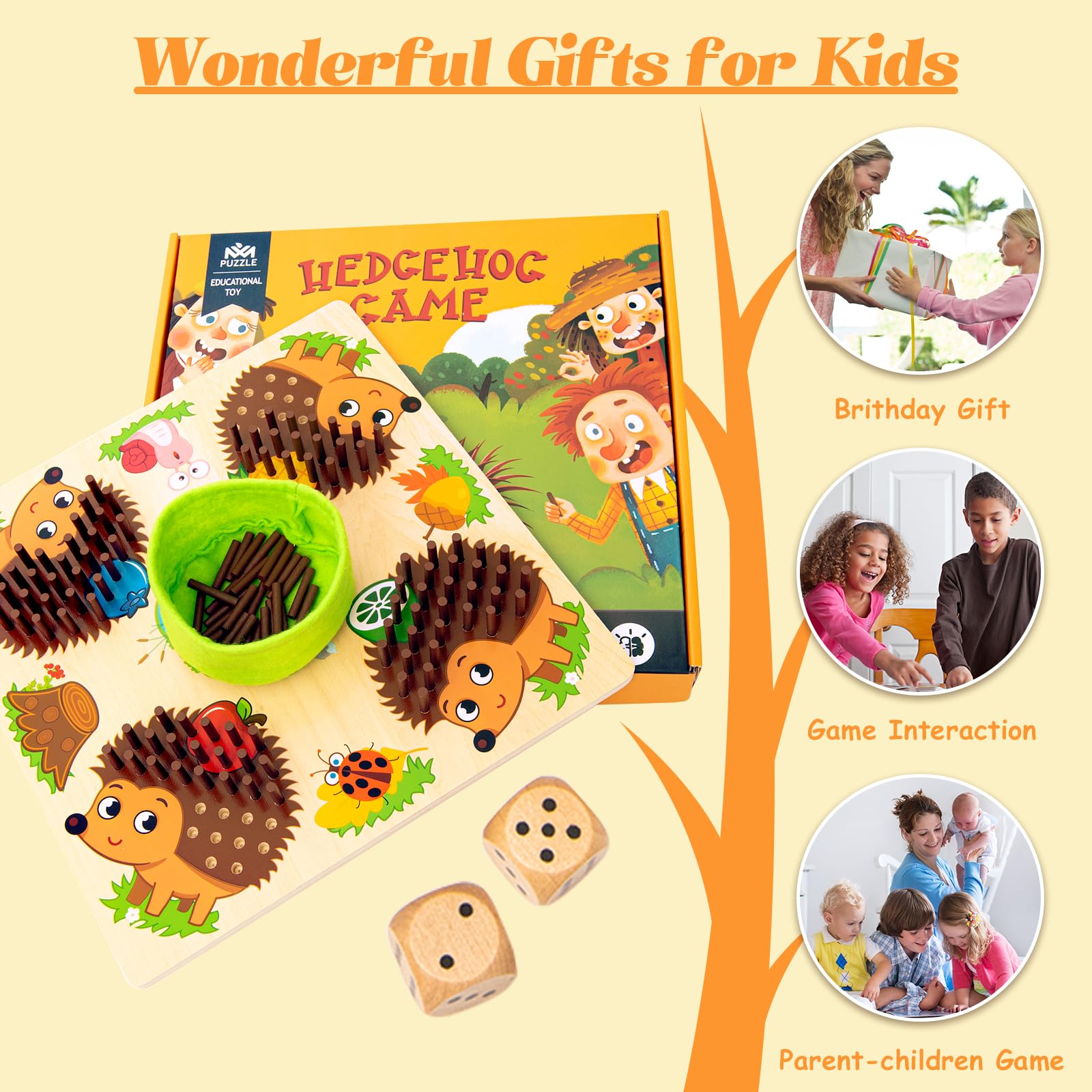 Montessori Hedgehog Counting & Matching Game - Fine Motor Skill Sorting Toys for Toddlers 3+ | Early Education Math Board Game | Birthday Gift for Kids | Perfect for Preschool Learning & Homeschool Activities