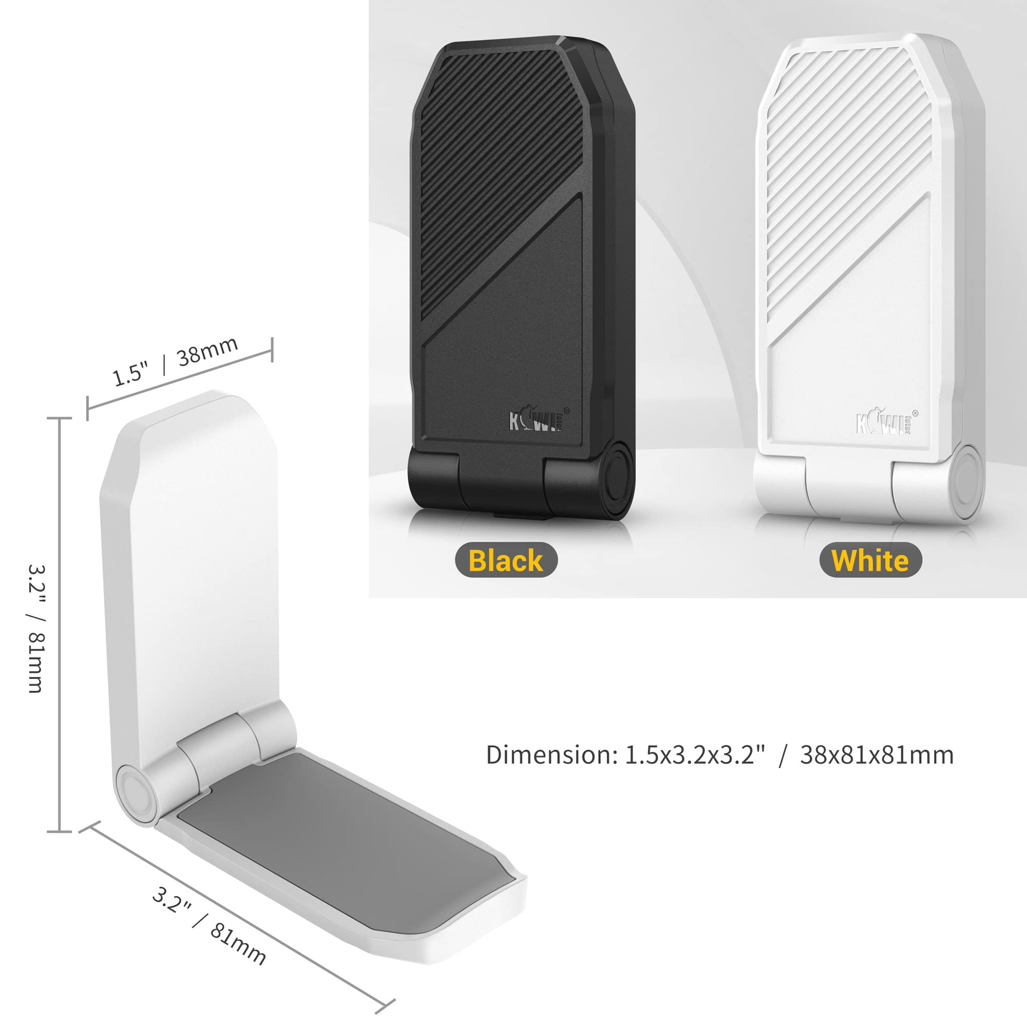 KIWIFOTOS 2-Pack White Adhesive Headphone Hanger - Under Desk & Wall Mountable Foldable Hook for Gaming Headsets, PC Accessories | Perfect for Home Office, Gaming Setup & Workspace Organization