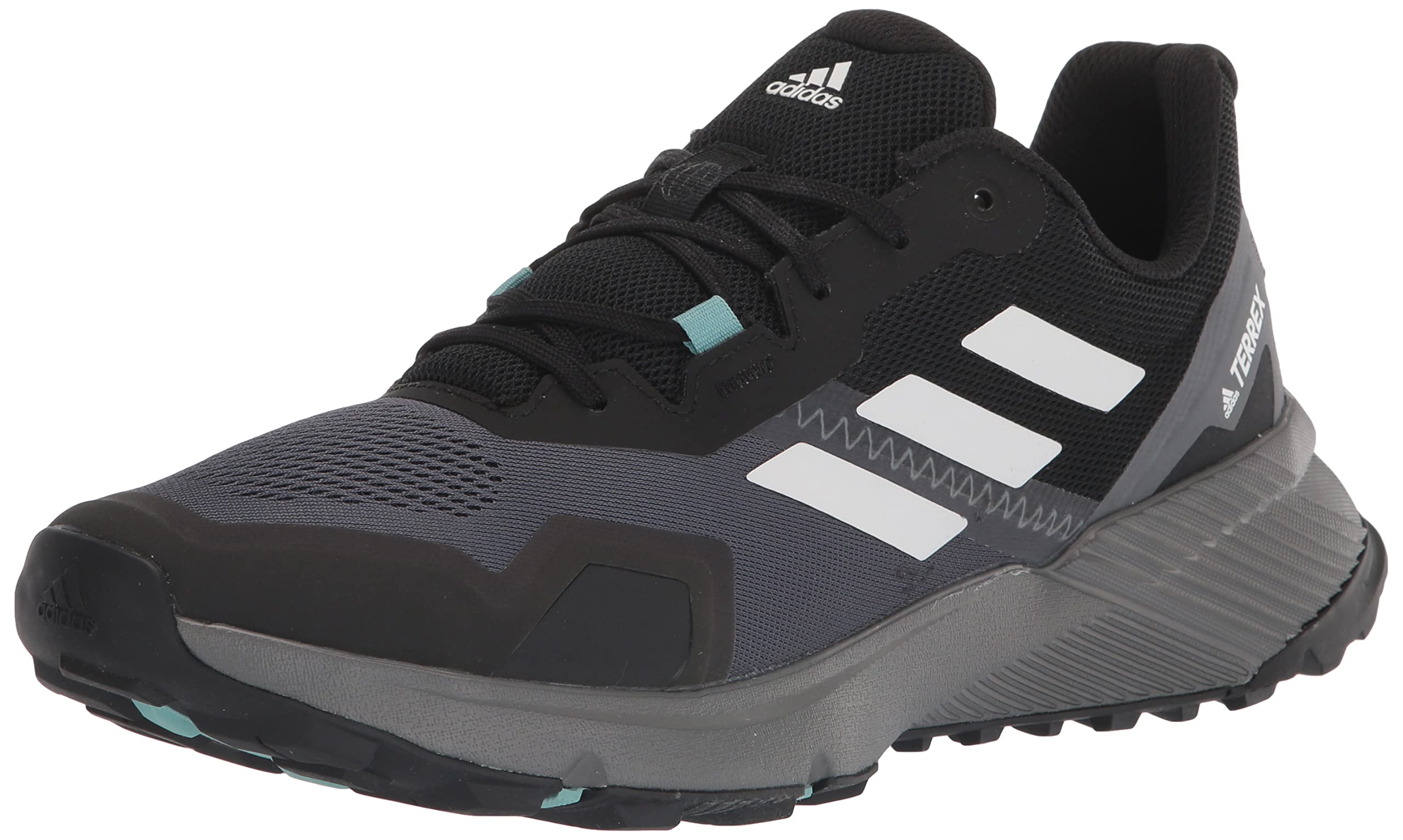 Adidas Women's Terrex Soulstride Trail Running Shoes - Black/Crystal White/Mint Tone - Size 11 | Lightweight Hiking & Outdoor Adventure Footwear for Women