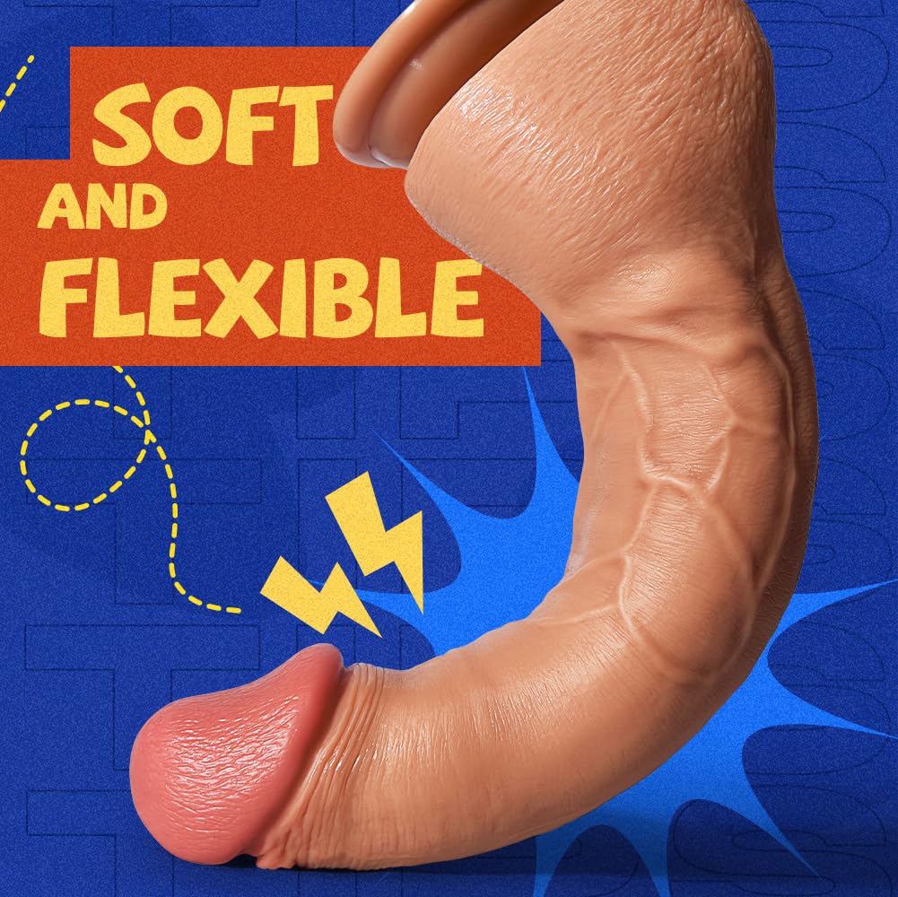 Lubisey 11.8 Inch Realistic Dildo with Strong Suction Cup - Lifelike Texture G-Spot Stimulator for Women & Couples - Hands-Free Play, Anal & Vaginal Use - Soft Yet Firm Adult Sex Toy for Bedroom & Shower Fun