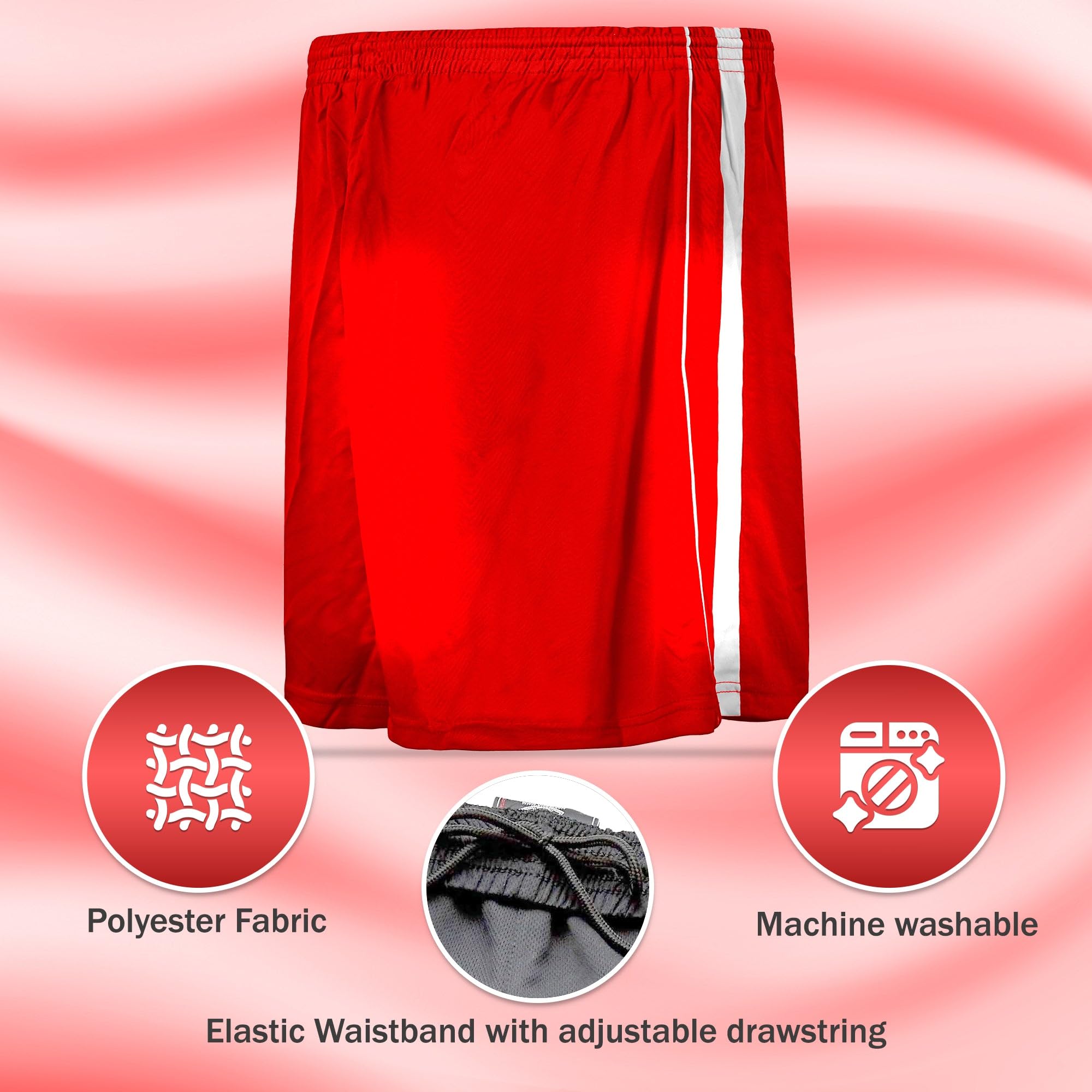 Vizari Athletic Shorts for Men & Women | Lightweight Breathable Polyester Sports Shorts for Soccer, Gym, Running, Training & Outdoor Activities - Perfect for Workouts, Jogging and Casual Wear