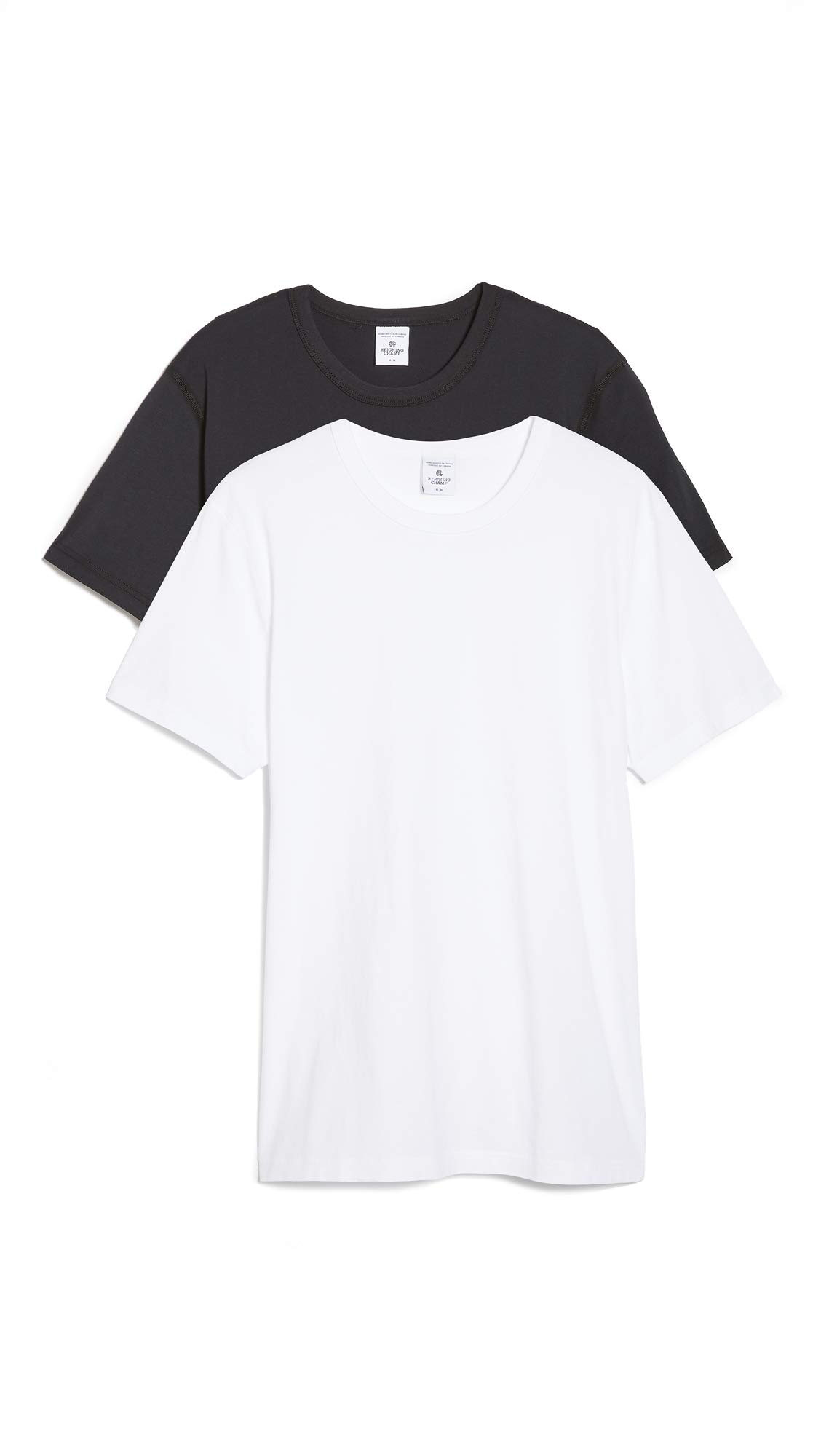 Reigning Champ Men's Cotton Crewneck T-Shirts 2 Pack - Soft Casual Basic Tees for Gym, Workout & Everyday Wear