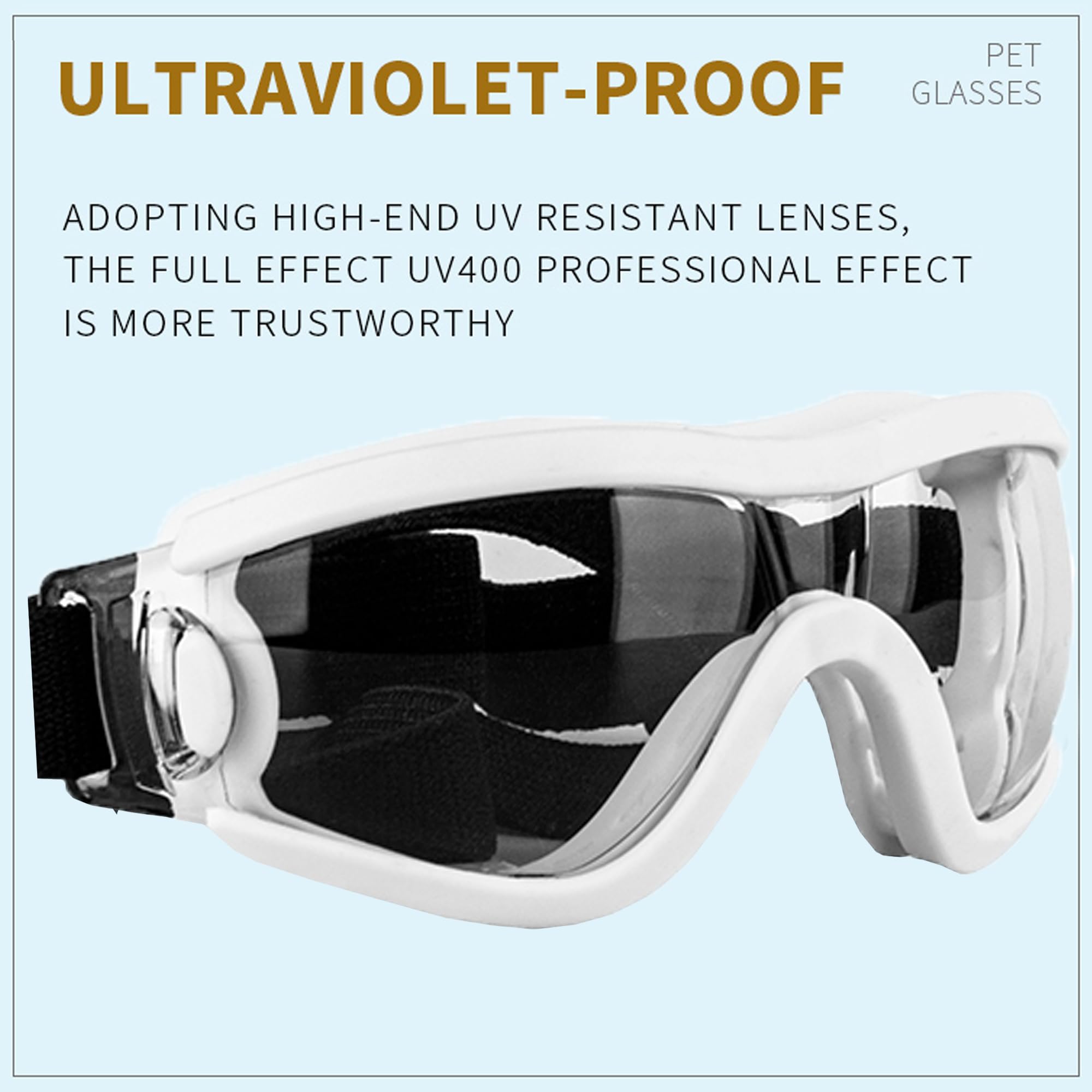 UV Protection Adjustable Small Dog Sunglasses - Winproof Soft Goggles for Puppies & Small Breeds | Perfect for Outdoor Adventures, Beach Trips & Sunny Walks