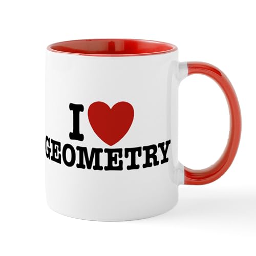 White/Red Inside - I Love Geometry Mug