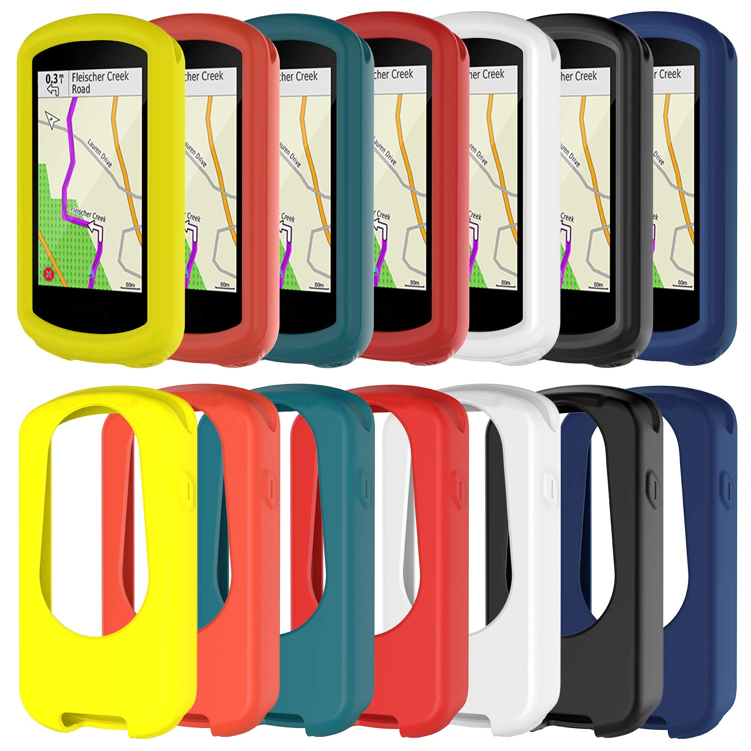 Durable Soft Silicone Protective Case Cover for Garmin Edge 1030 Plus GPS Bike Computer - Shockproof Bumper Shell Accessories (Yellow) - Perfect for Cycling, Mountain Biking & Outdoor Sports