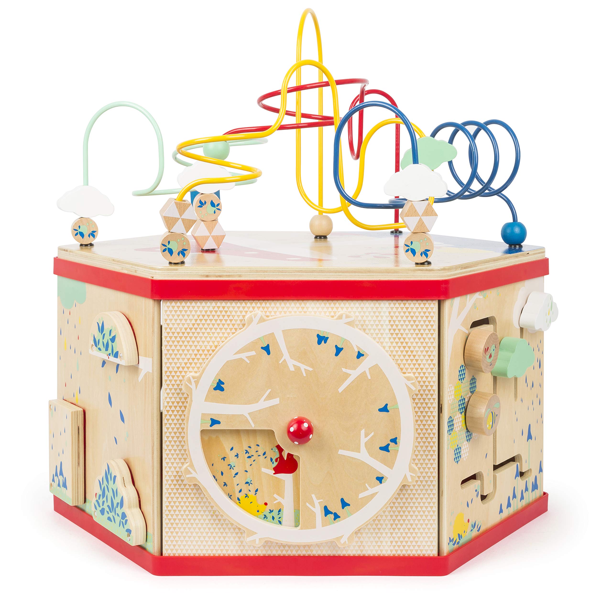 **Small Foot Wooden Activity Cube XL – 7-Sided Educational Toy with Bead Maze, Puzzle, Shape Sorter, Clock & Wheels – Develops Fine Motor Skills & Dexterity for Toddlers 12+ Months – Perfect for Playtime, Learning & Daycare Activities**