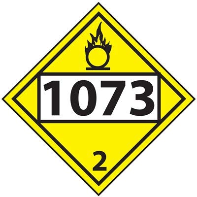 DOT Hazardous Placard 1073 2 - 4-Digit Permanent Rigid Plastic Safety Sign (2 Pack) for Trucking, Shipping & Hazardous Material Transport Compliance