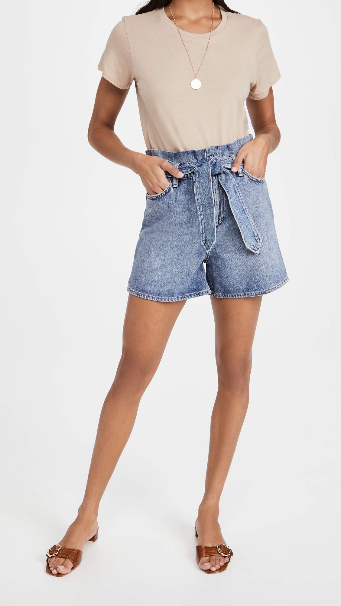 Joe's Jeans Women's The Brinkley Denim Shorts - Distressed Blue Washed High Waist Shorts for Women, Size 32 | Perfect for Summer Outfits, Beach Vacations & Casual Street Style