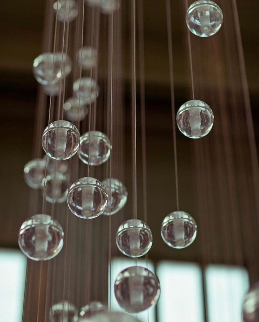 Elegant Ball Crystal Pendant Light - Modern Chandelier for Dining Room, Bedroom & Living Room Decor - Dimmable LED Hanging Light Fixture