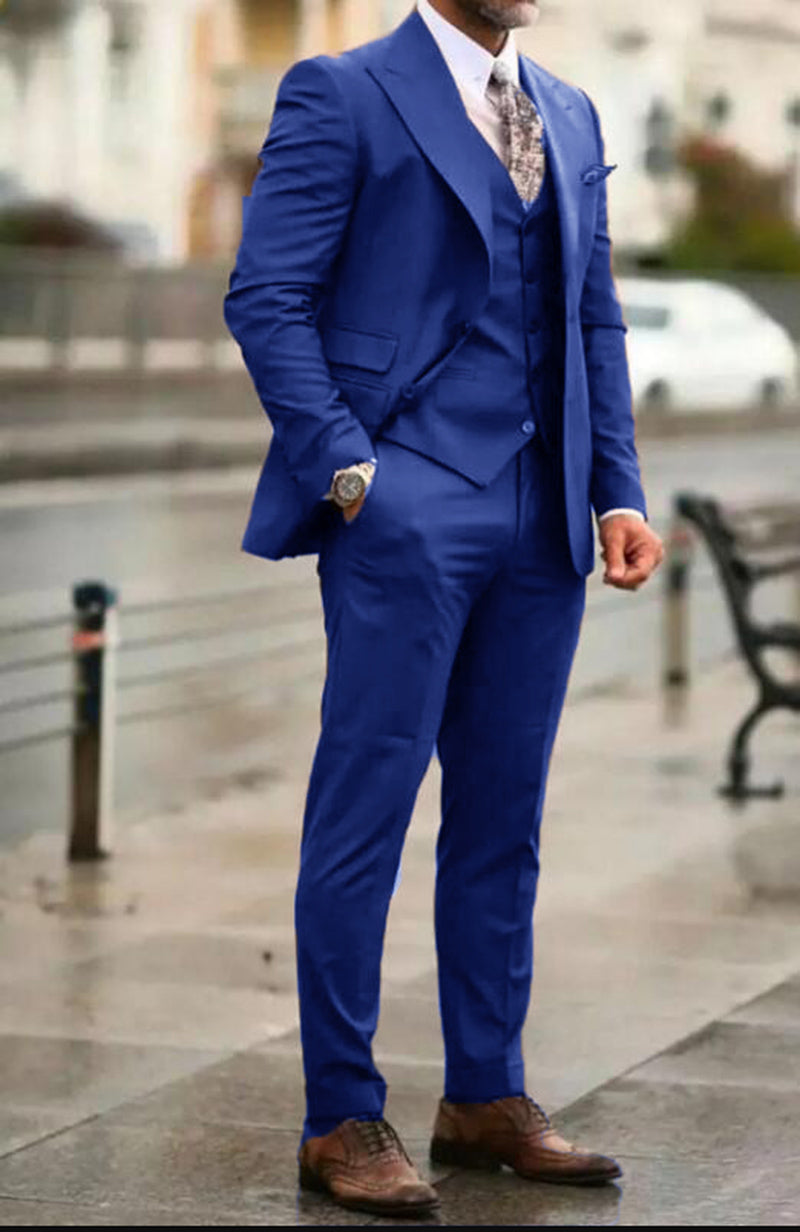 Classic Royal Blue 3-Piece Men's Wedding Suit | Formal Groom Tuxedo CS4514 | Perfect for Weddings, Prom & Special Occasions