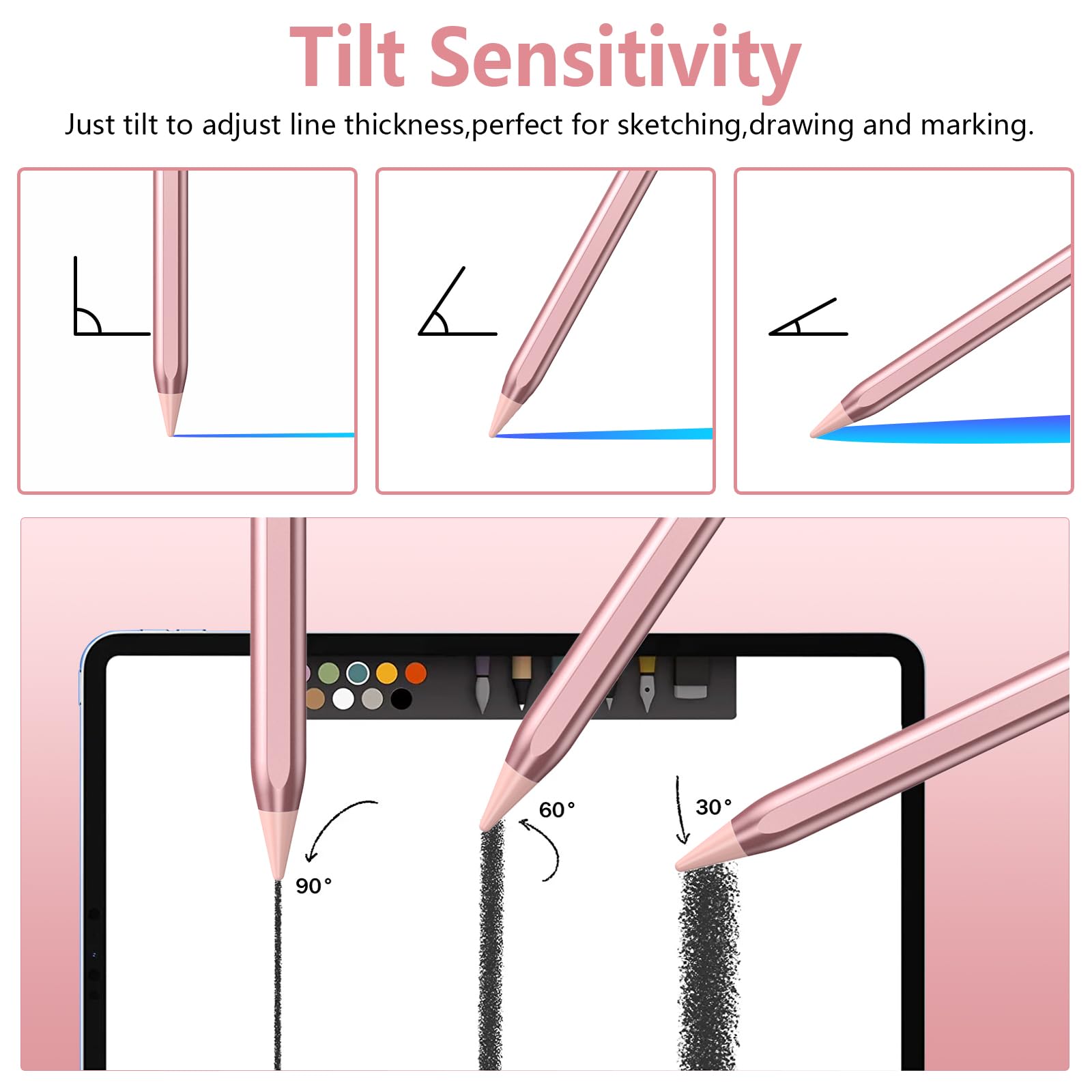 KBCASE Stylus Pen for Apple iPad (2018-2023) - 2nd Gen Pencil with Fast Charging & Palm Rejection | Compatible with iPad 10/9/8/7/6, iPad Pro 11
