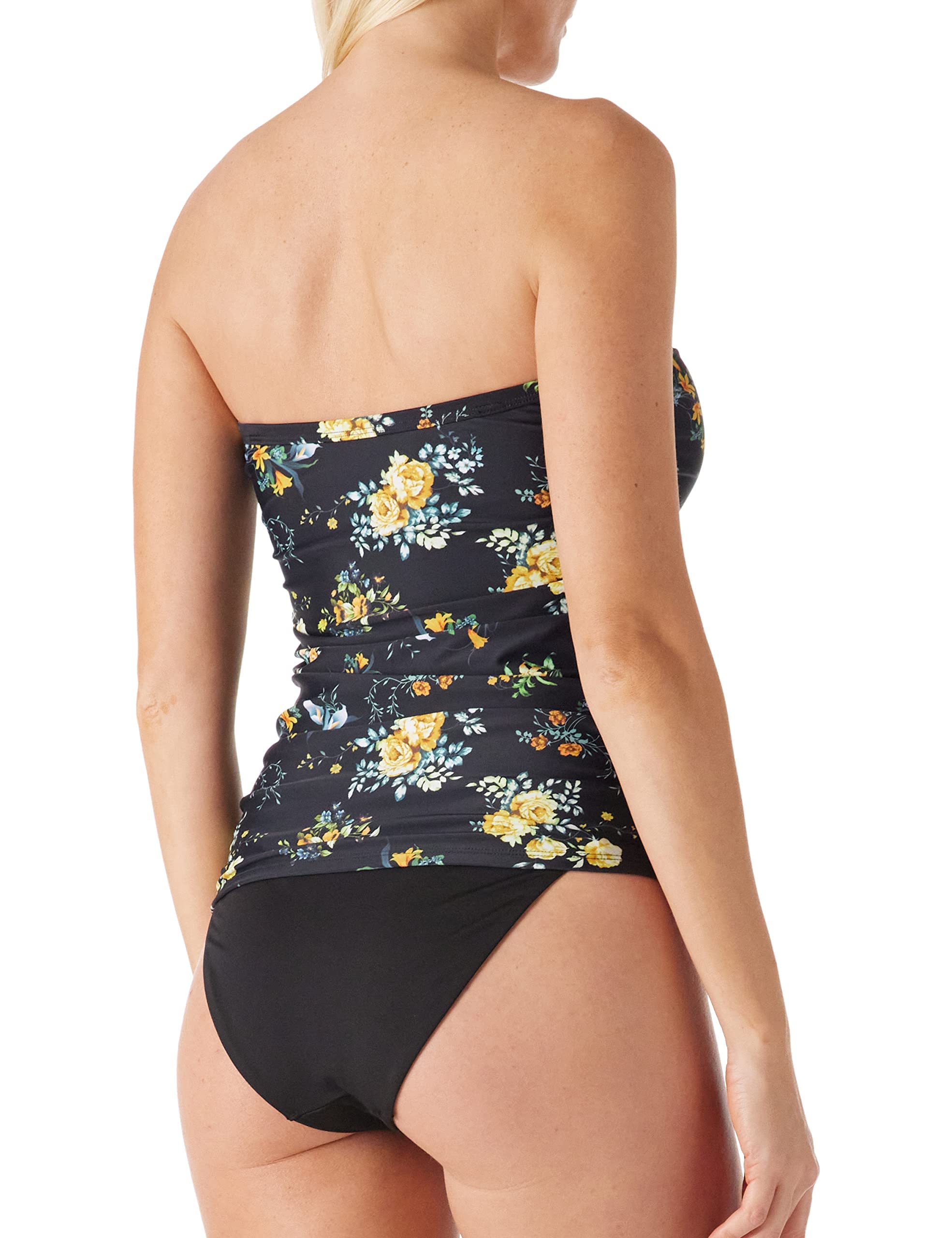 Ocean Blues Women's Bandeau Tankini Top - Ruched Swimwear for Women, Strapless Bikini Top, Perfect for Beach, Pool & Summer Vacations