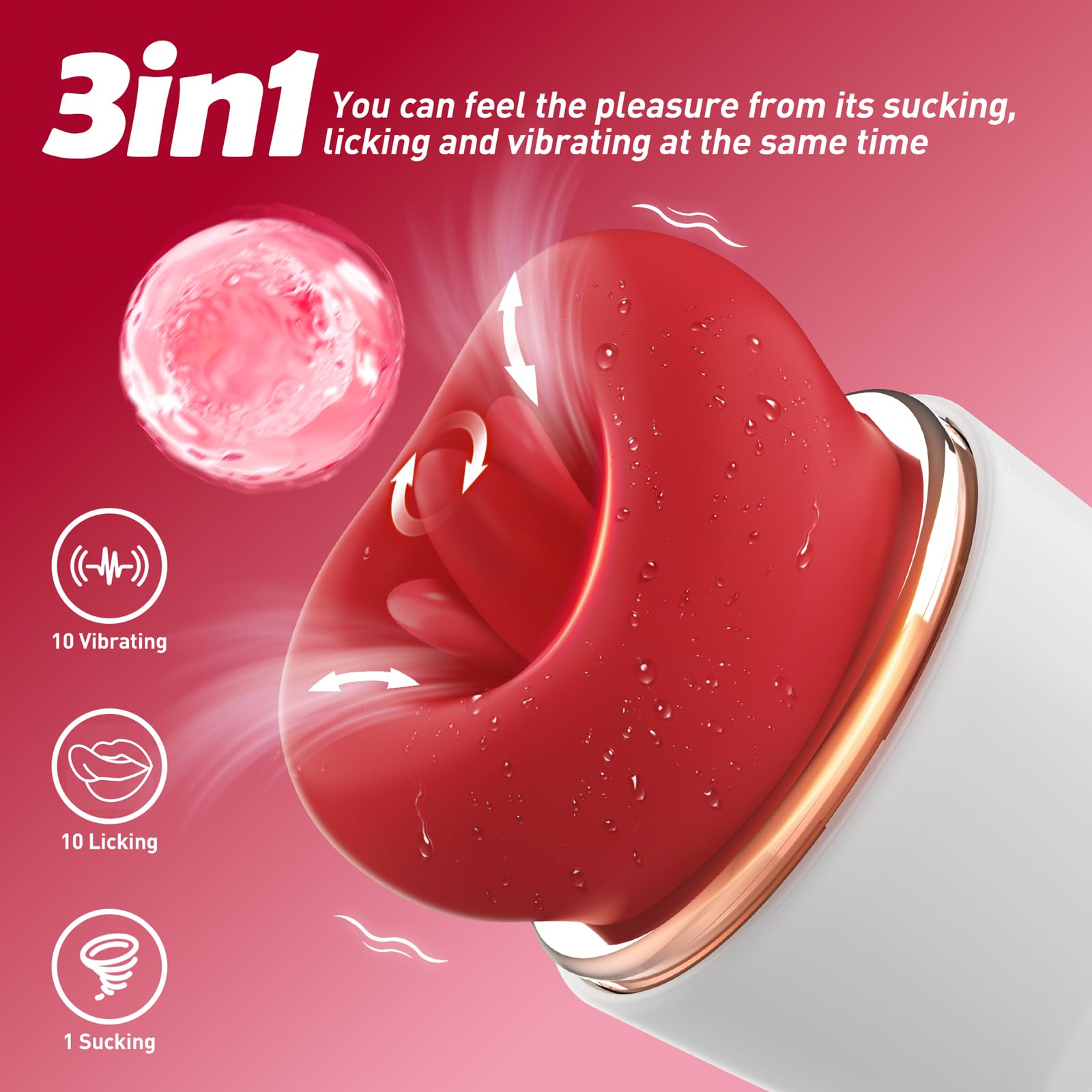 Premium Clitoral Sucking Vibrator for Women - 10 Licking Modes & Powerful Suction, Adult Sex Toy for Intense Stimulation | Perfect for Solo Play, Couples & Foreplay | Waterproof & Rechargeable G-Spot Vibrator