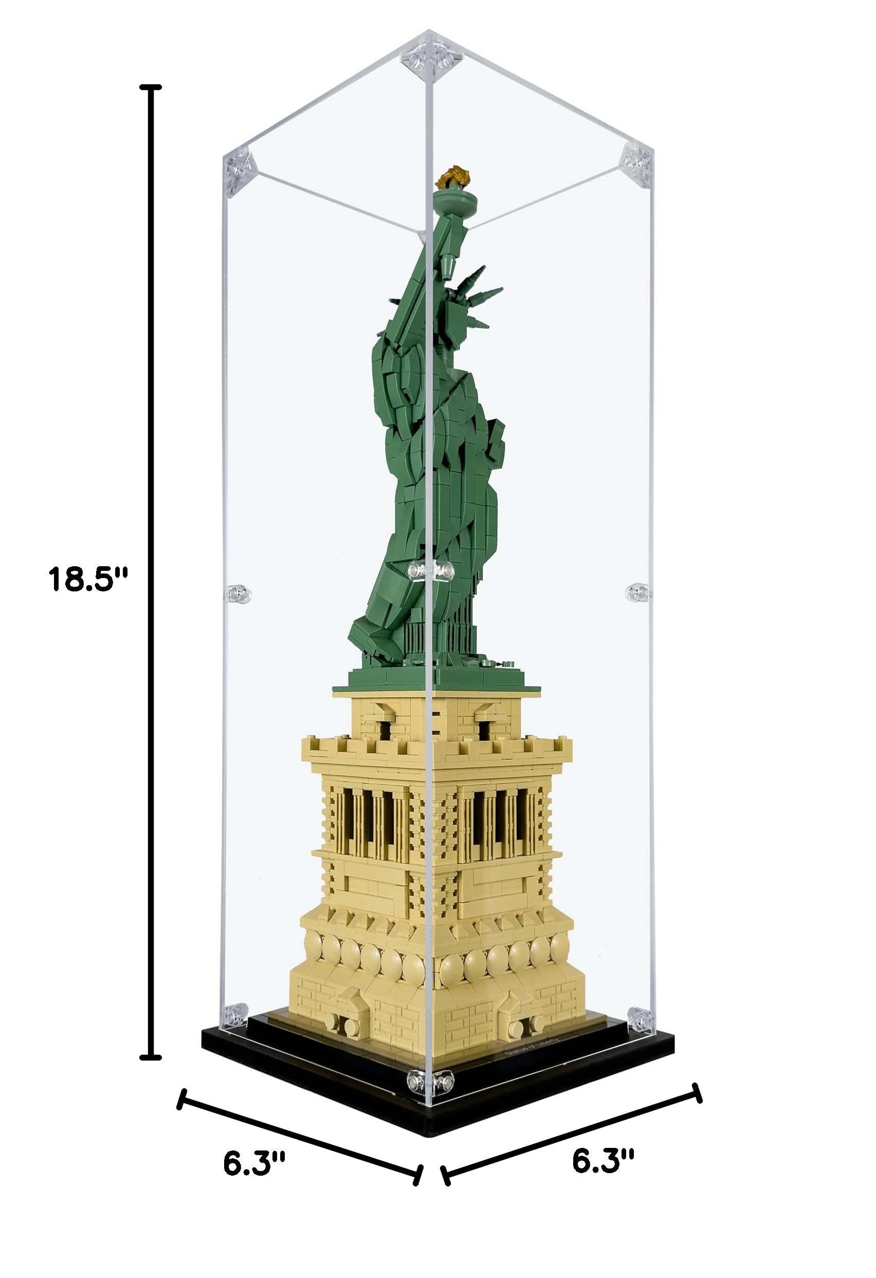 Acrylic Display Case for Lego Statue of Liberty #21042 - Dustproof Protective Cover for Lego Architecture Sets - Perfect for Home Decoration & Collectible Showcase (Lego Not Included)