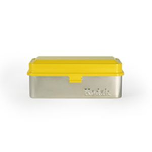 Kodak Steel 120 & 135 Film Storage Case - Yellow Lid & Silver Body - Perfect for Photographers & Film Enthusiasts to Protect & Organize Film Rolls