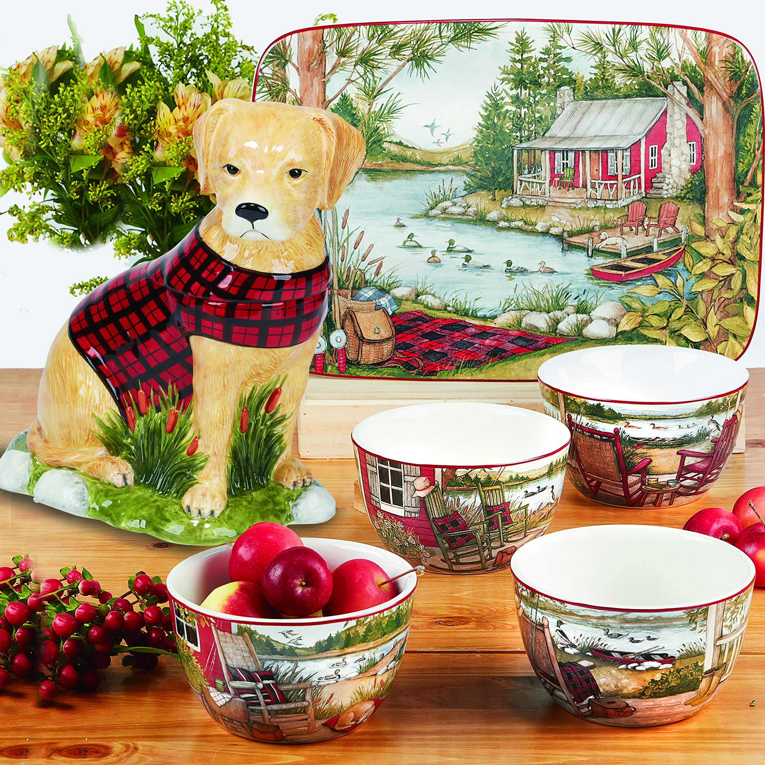 Certified International Lake Retreat 16-Piece Dinnerware Set - Service for 4 - Elegant Porcelain Dishes for Casual Dining, Entertaining & Family Gatherings