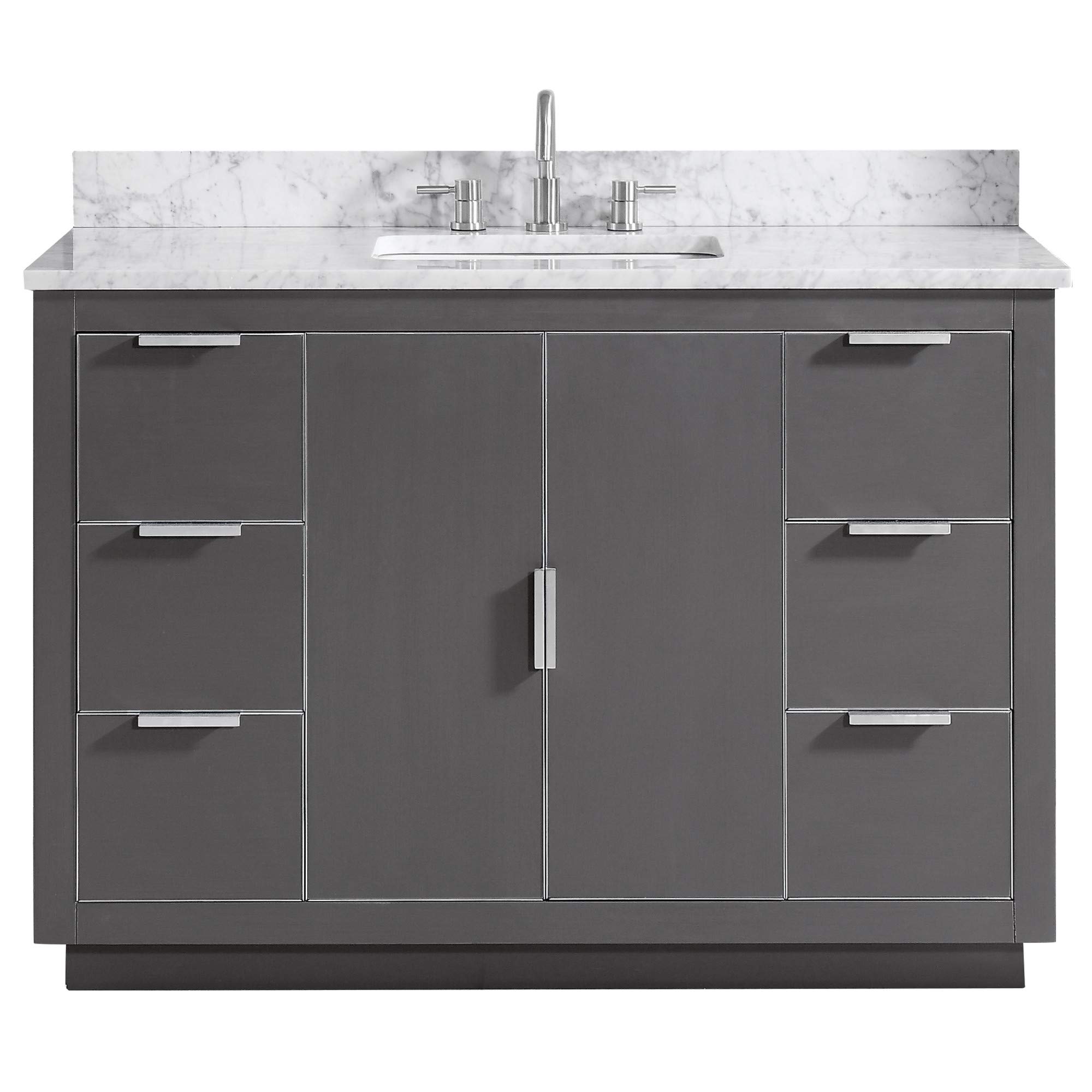 49 Inch Modern Bathroom Vanity with Sink in Twilight Gray Finish - Perfect for Small Bathrooms, Powder Rooms & Home Renovations