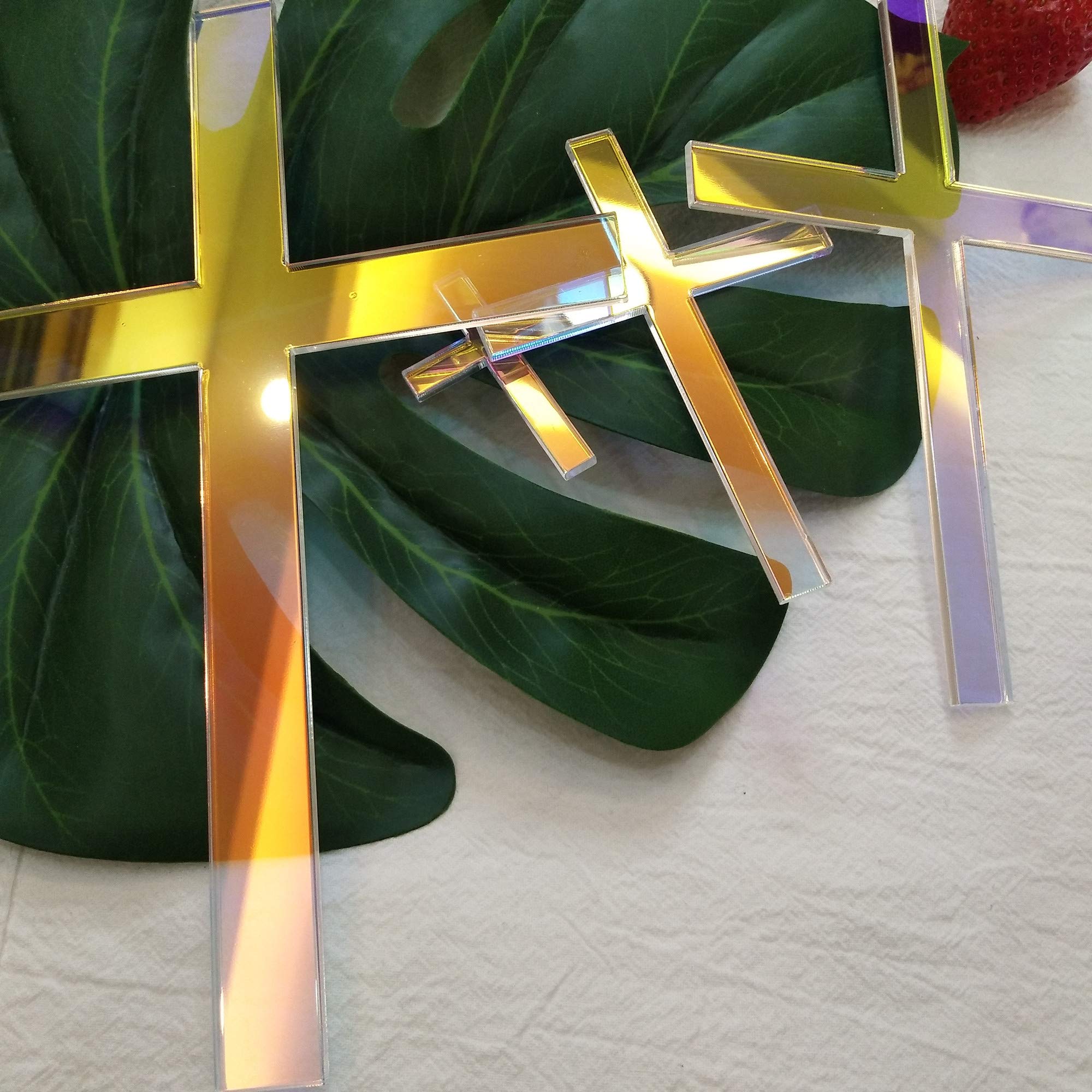 Acrylic Cross Cake Topper for Baptism & Religious Celebrations - 8 Inch Rainbow Cake Decoration for Weddings, Christenings & Easter Desserts