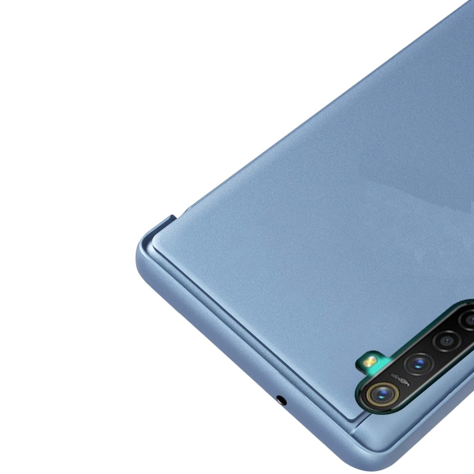 Oppo Realme XT / K5 / X2 Mirror Flip Leather Phone Case with Stand - Blue | Premium Protective Cover for Daily Use & Travel