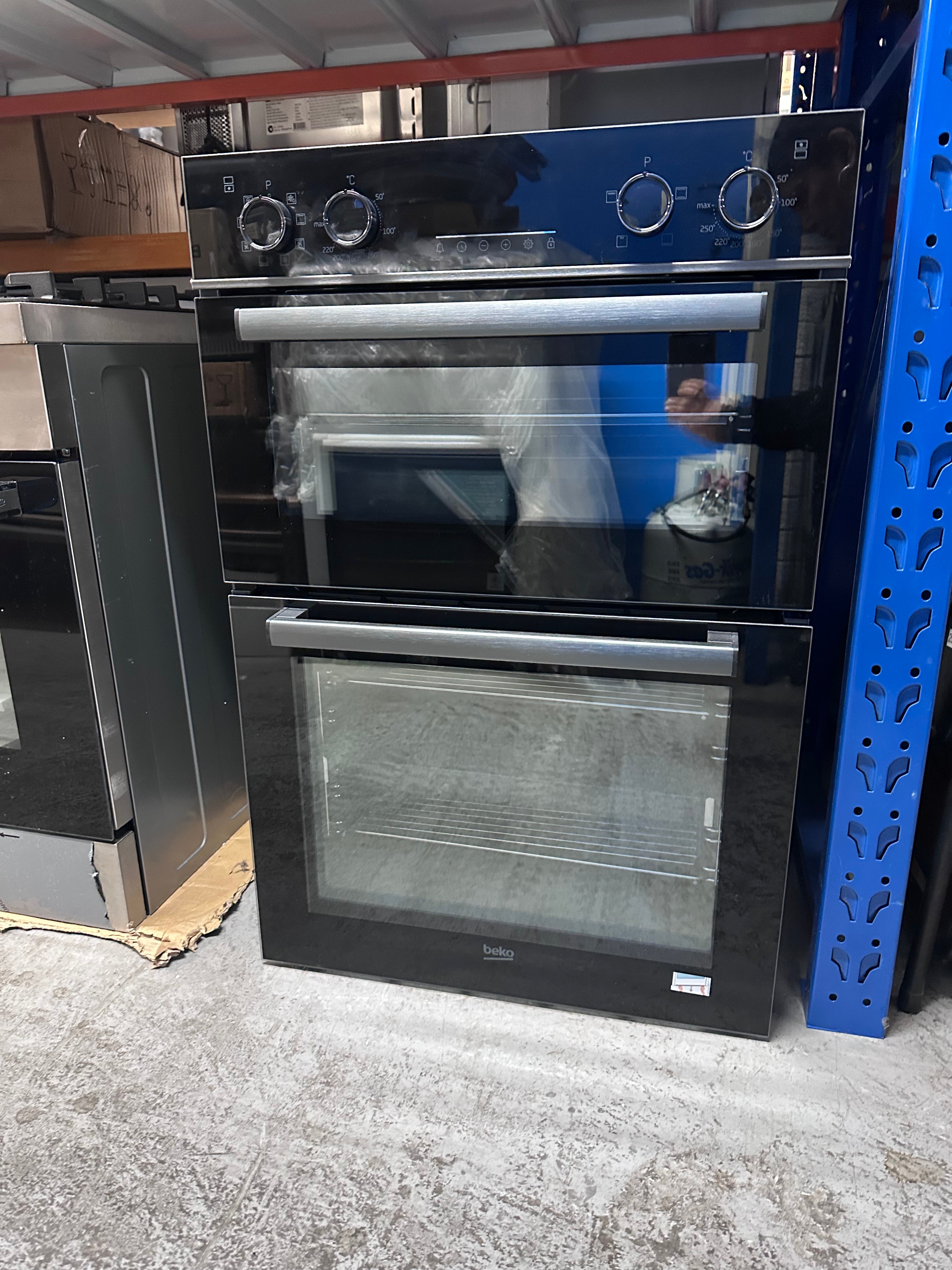 Beko BBO6811DDX 60cm Built-in Double Oven - Multifunction Convection Oven with 10 Cooking Modes [Factory Refurbished] - Perfect for Baking, Roasting & Family Cooking