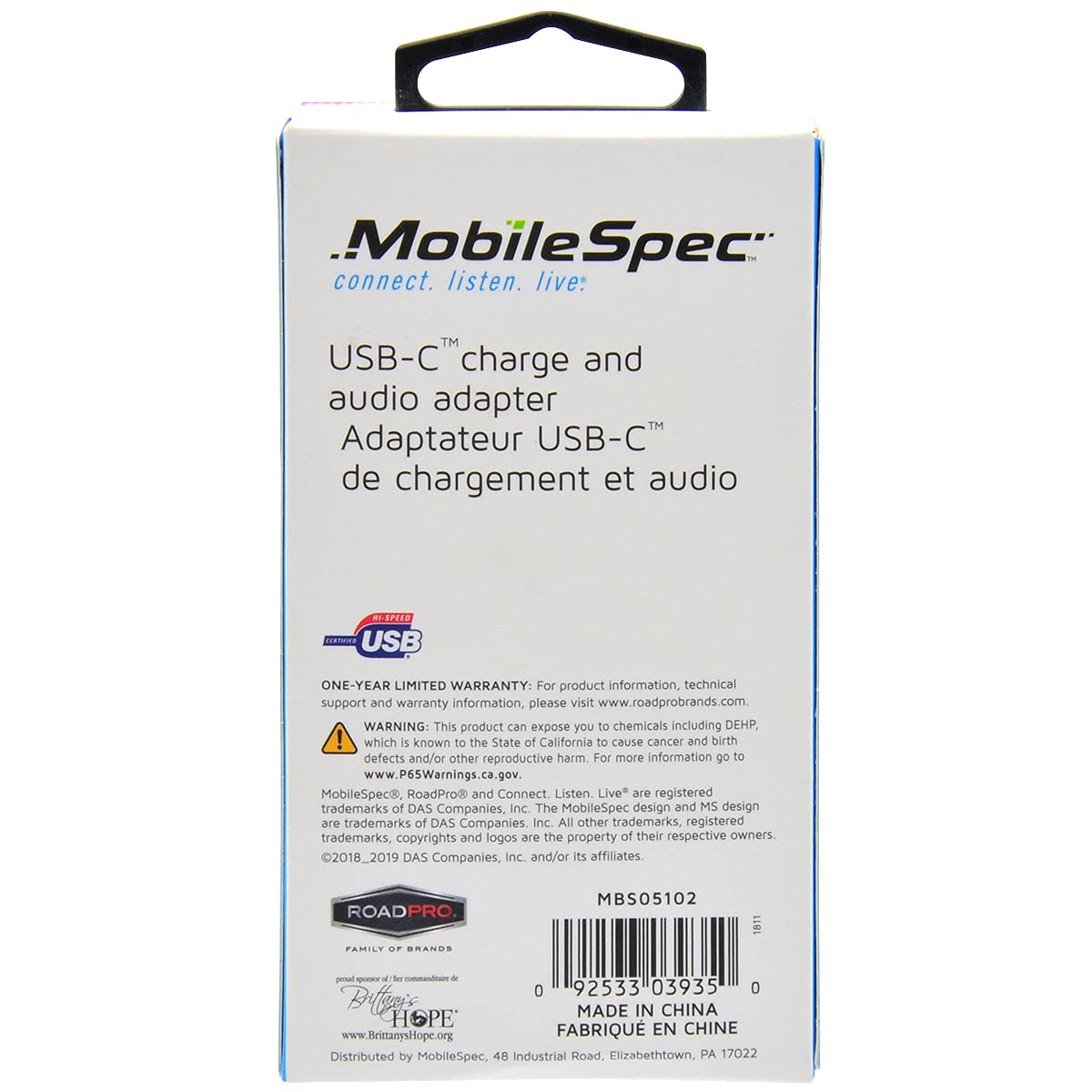 MobileSpec MBS05102 USB-C Charger & 3.5mm Audio Adapter - Fast Charging & Hi-Fi Sound for iPhone 15/14/13, MacBook, iPad Pro | Perfect for Travel, Office & Home Use
