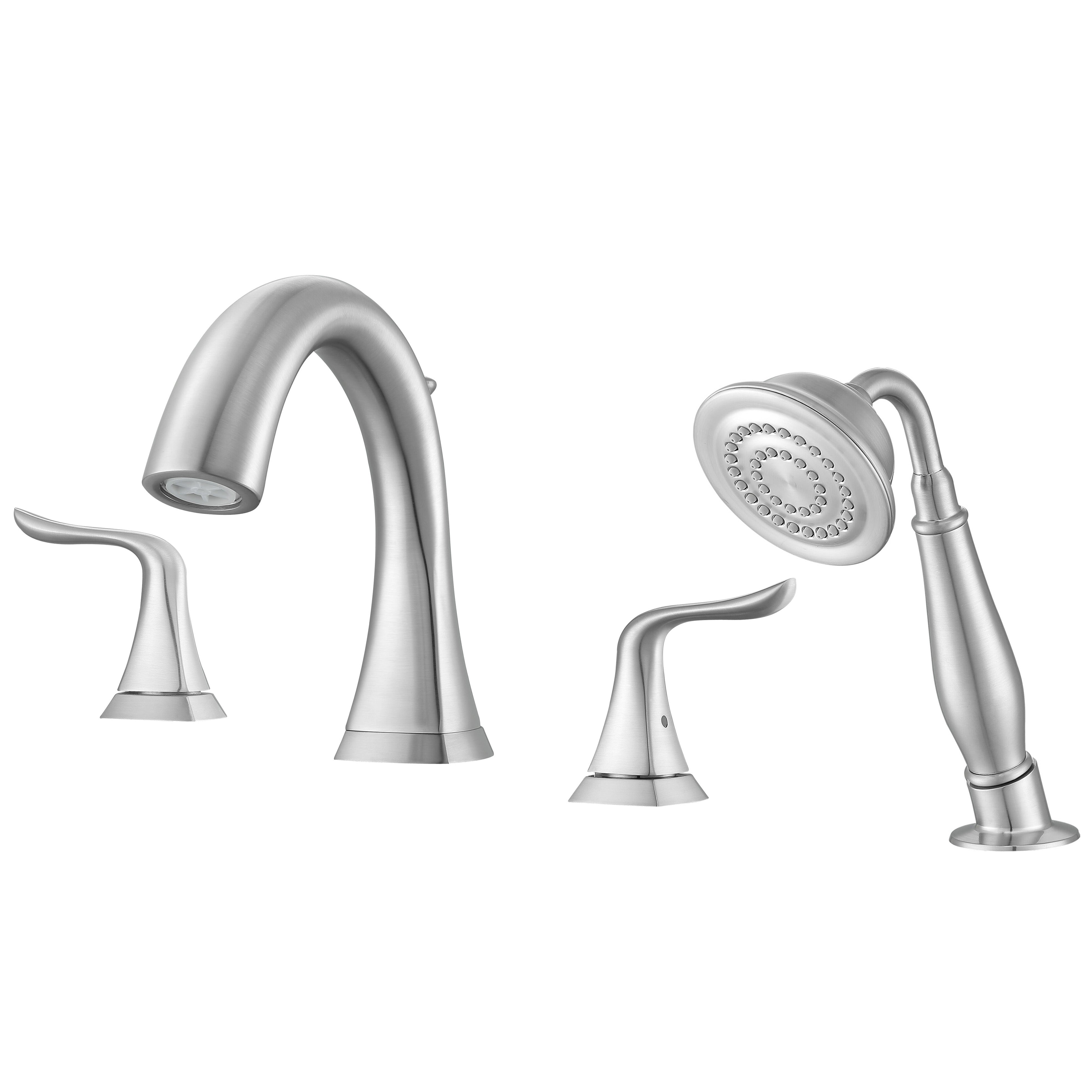 Scarlett Roman Tub Bathroom Faucet in Brushed Nickel Finish - High Arc Spout for Freestanding Bathtubs, Luxury Bathroom Fixture for Spa-Like Relaxation