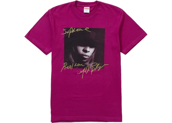 Supreme Mary J. Blige T-Shirt in Magenta - Vintage Music Tee for Casual Wear & Street Style Outfits