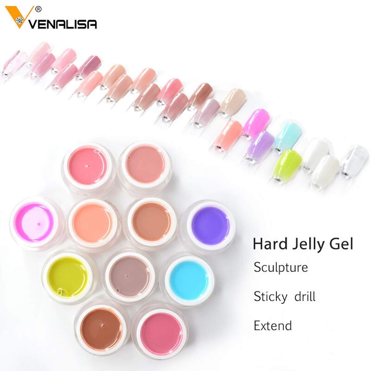 Venalisa 15ml Hard Jelly Builder Gel for Nail Extensions - DIY French Nail Art, Poly Nail Gel, Clear Nail Extender (1724_Clear) - Perfect for Salon & Home Manicures, Nail Strengthening & Length Building