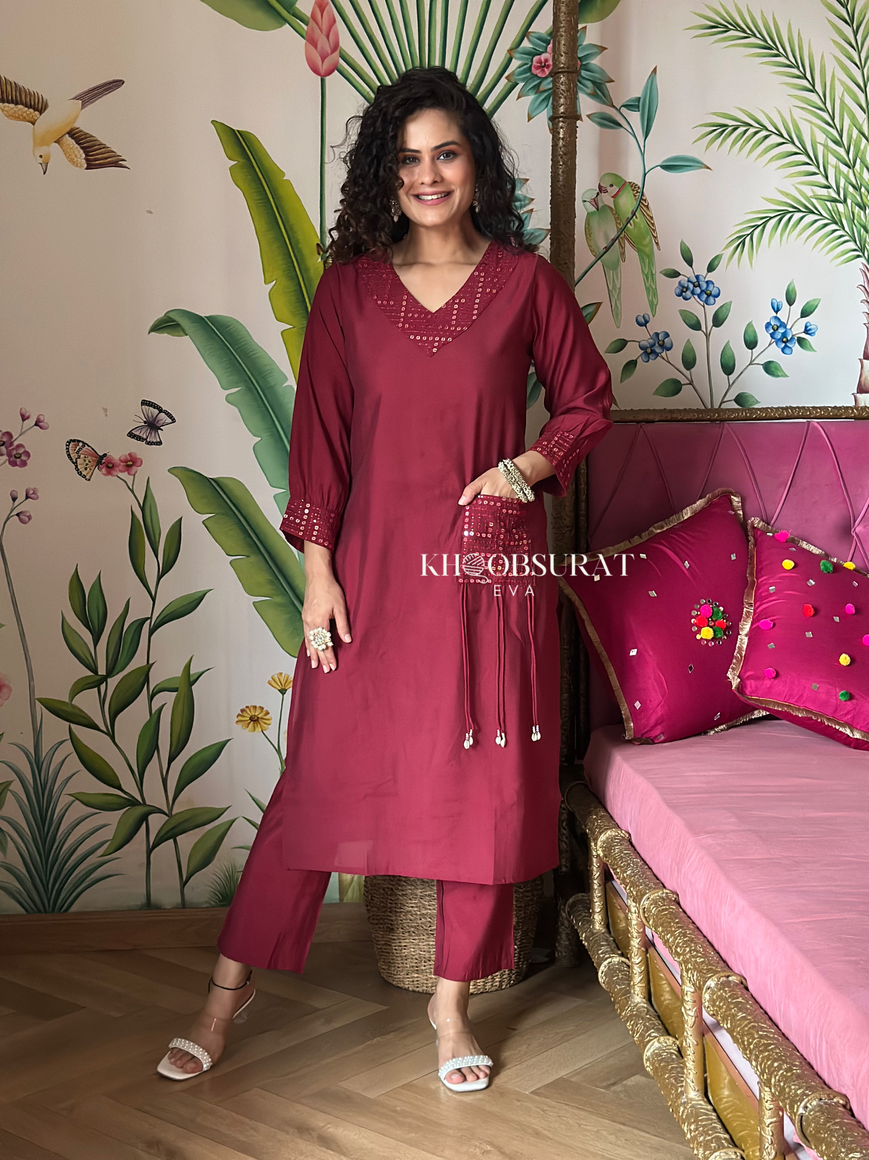 Stylish Red Kurta Set for Women | Traditional Indian Ethnic Wear | Perfect for Festivals, Weddings & Special Occasions