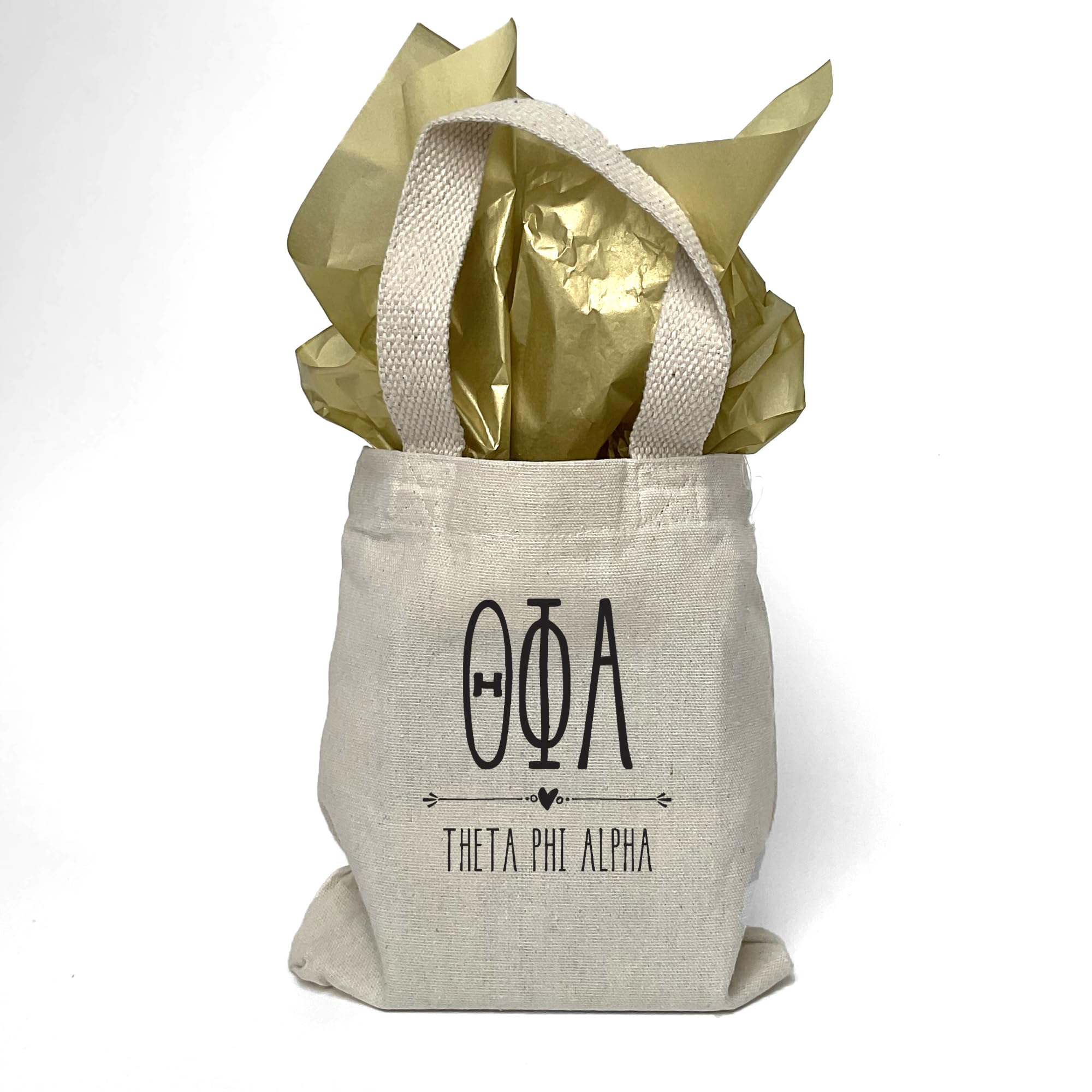 Greek Letter Sorority Mini Tote Bag - Personalized Sorority Gifts for Sisters - Small Goodie Bags for College Events, Rush Week & Sisterhood Activities