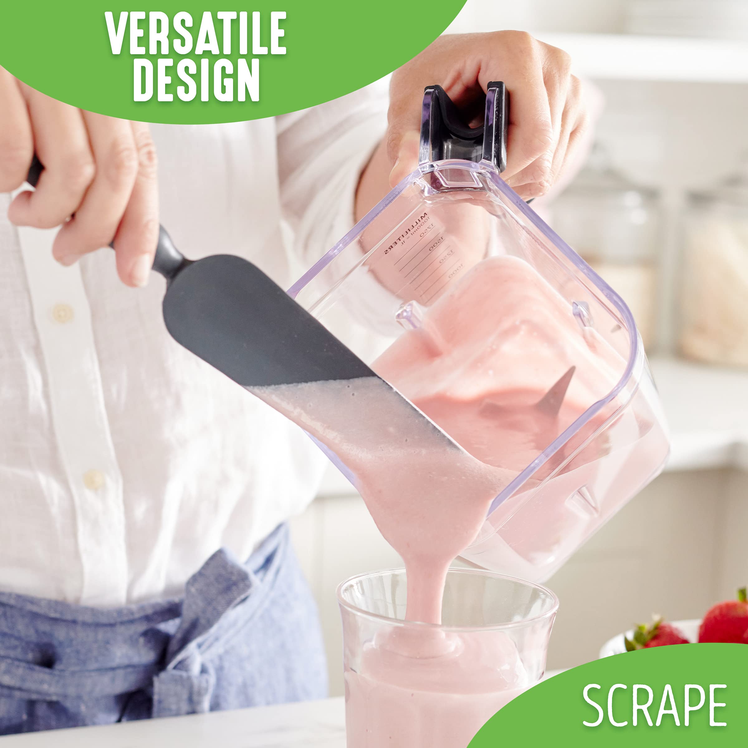 GreenLife Silicone Spatula Set - 3-Piece Heat Resistant Baking Utensils for Mixing, Stirring & Folding - Non-Stick, Dishwasher Safe Kitchen Tools - Perfect for Cake Decorating, Cookie Dough & Pancake Batter