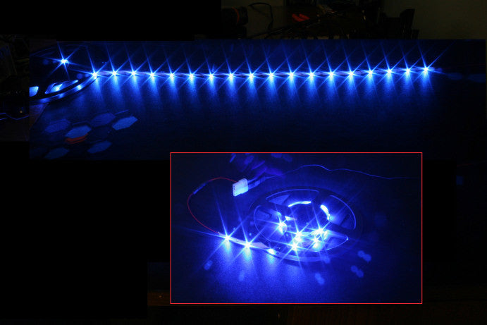 60 LED Flexible Light Strip 78 Inch 12V Blue - Waterproof RGB LED Tape Lights for Bedroom, Kitchen, Car, Party Decoration